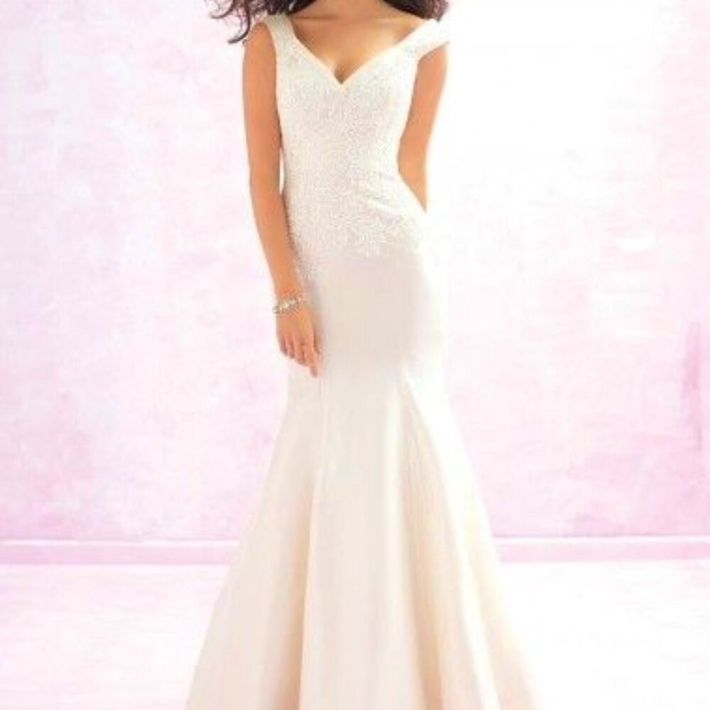 Madison James Ivory Floral Embroidered Wedding Gown